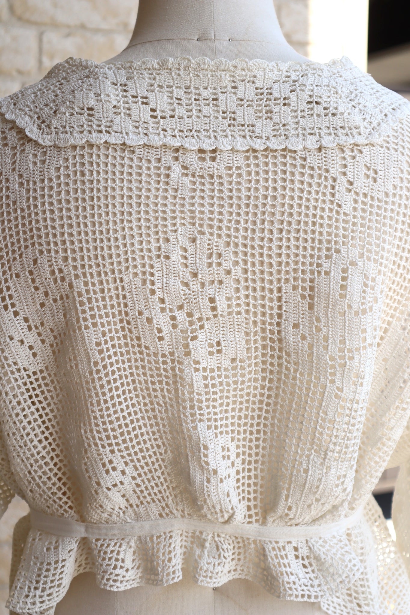 1910s~1920s Crochet Cotton Blouse