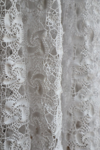 1900s Crochet Lace Linen Gauze Church Dress