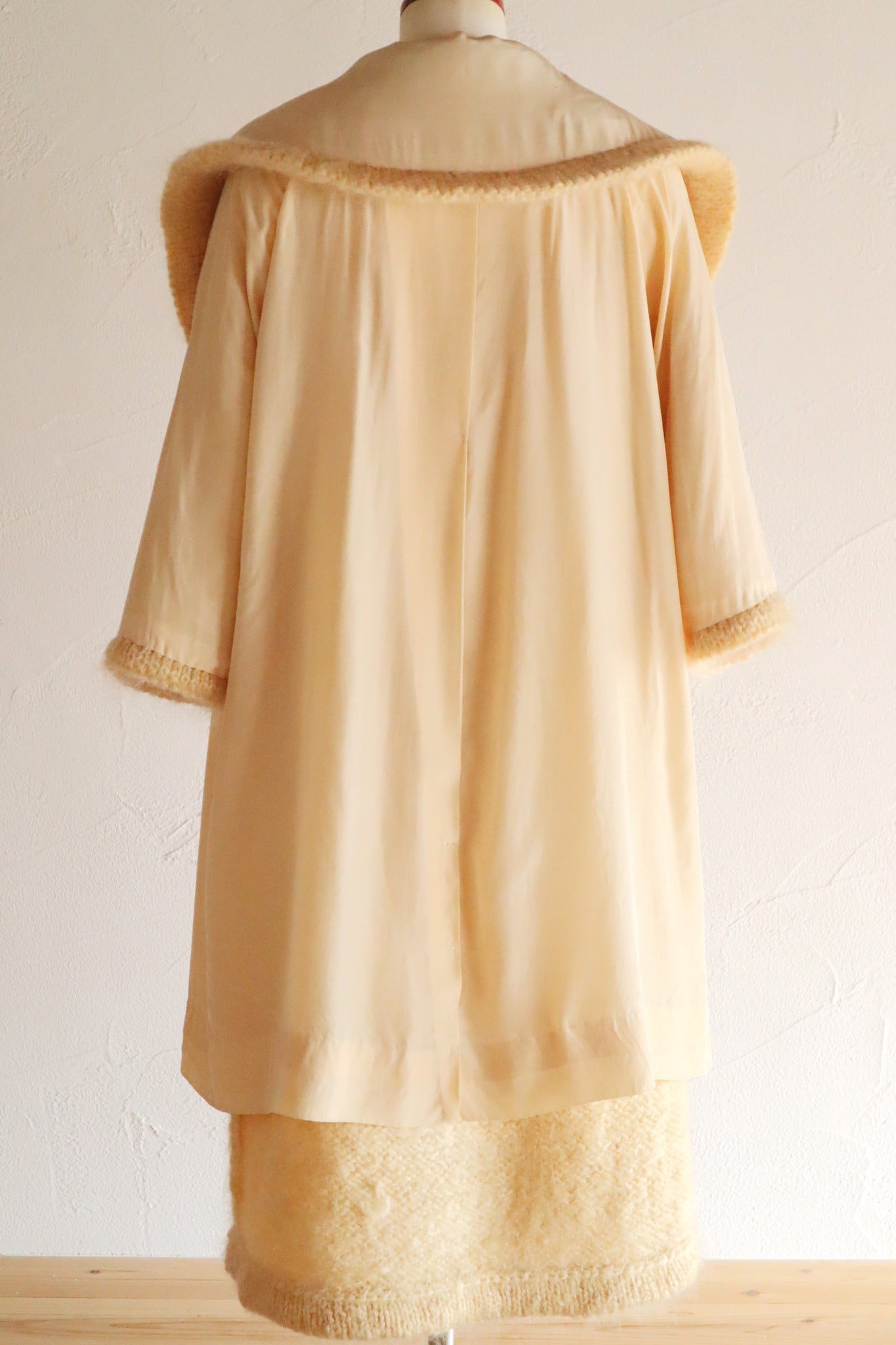 1960s Cream Mohair Coat with Cape Collar