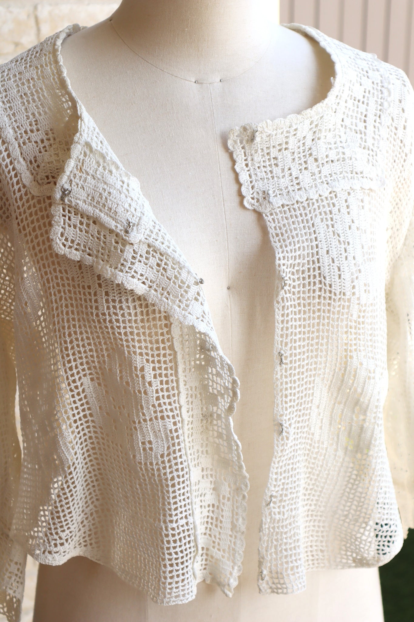 1910s~1920s Crochet Cotton Blouse