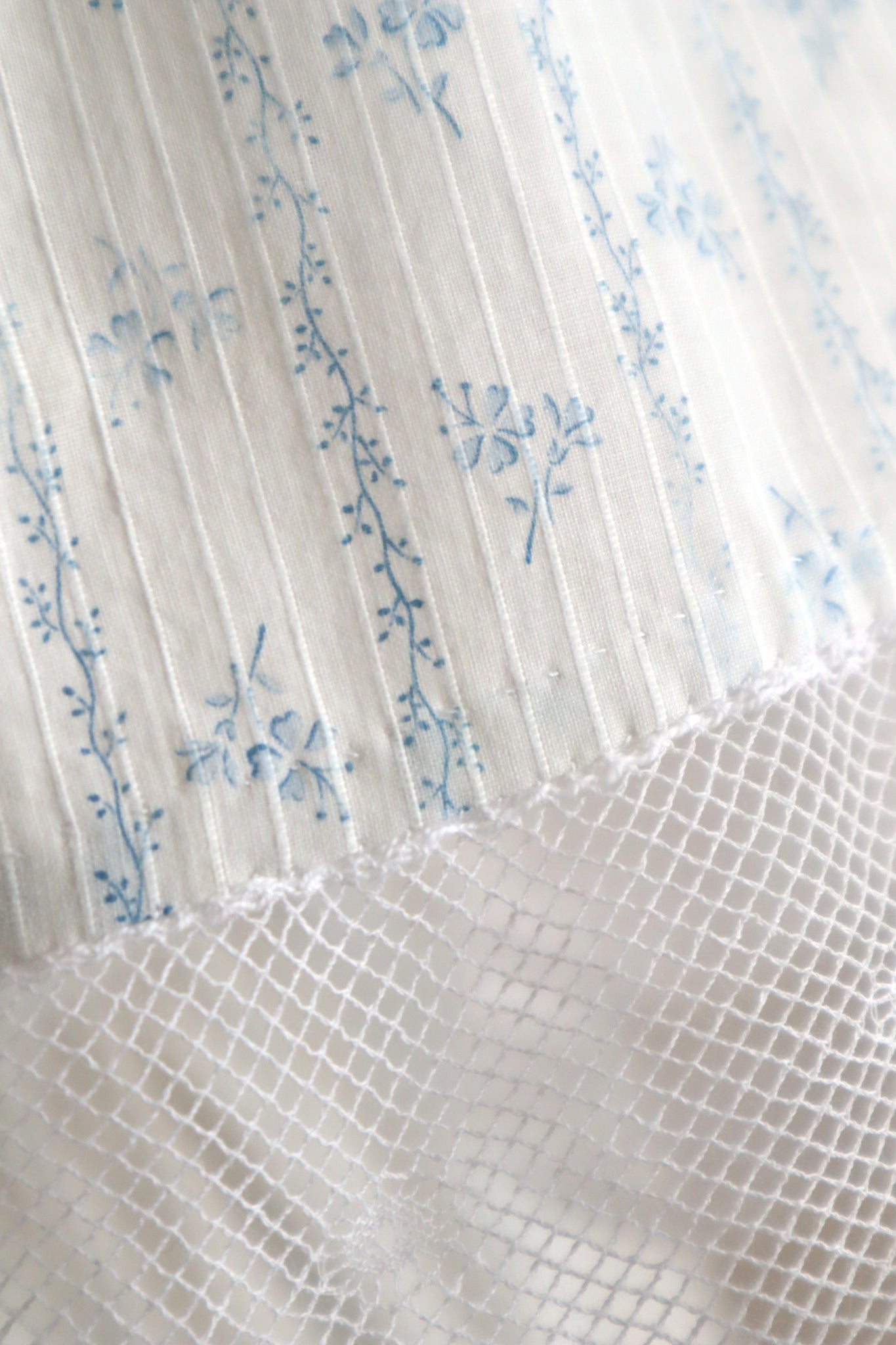 Romantic Blue Floral Bed Jacket – Handcrafted