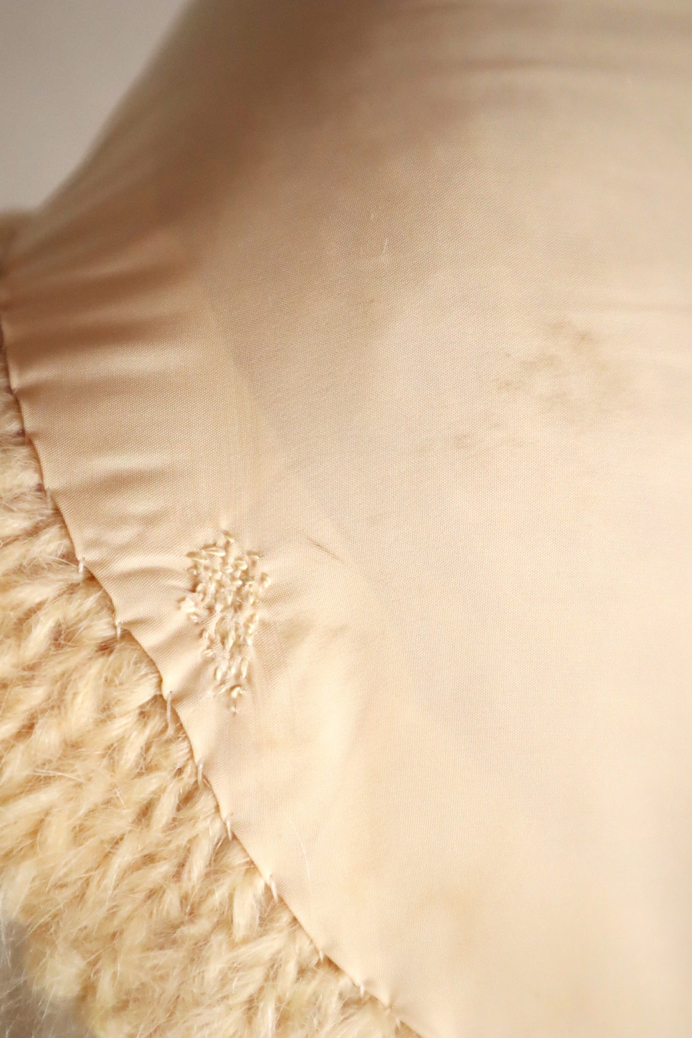 1960s Cream Mohair Coat with Cape Collar