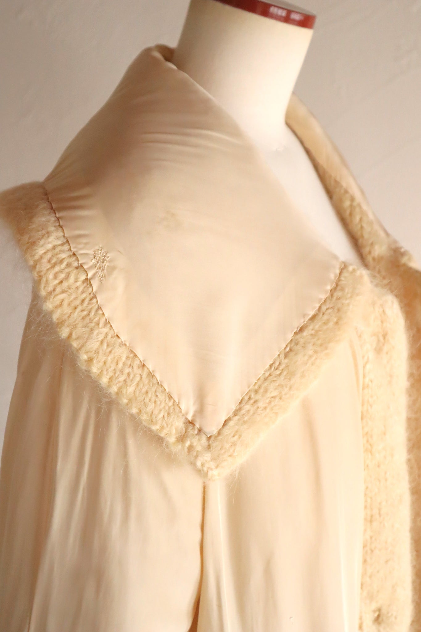 1960s Cream Mohair Coat with Cape Collar