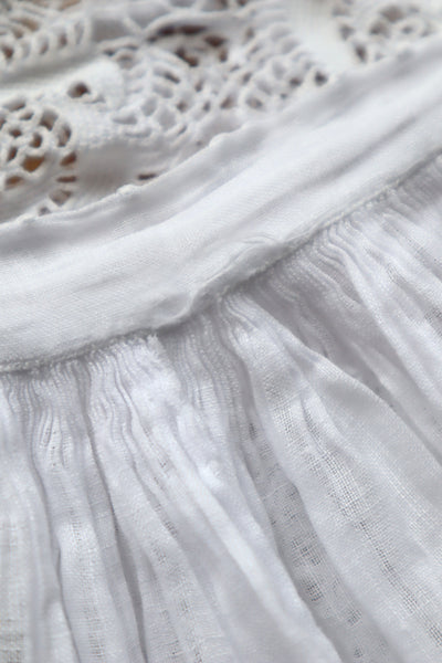 1900s Crochet Lace Linen Gauze Church Dress