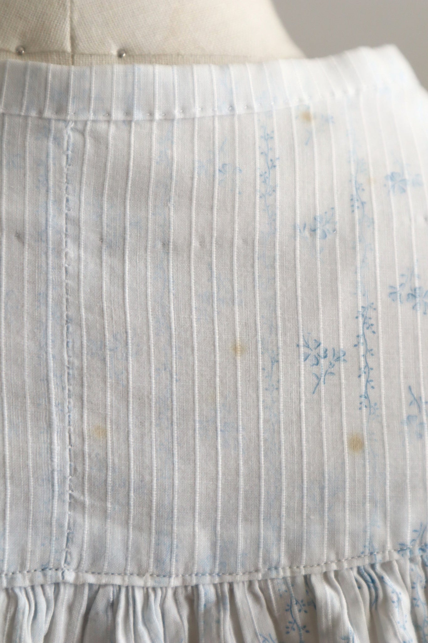 Romantic Blue Floral Bed Jacket – Handcrafted