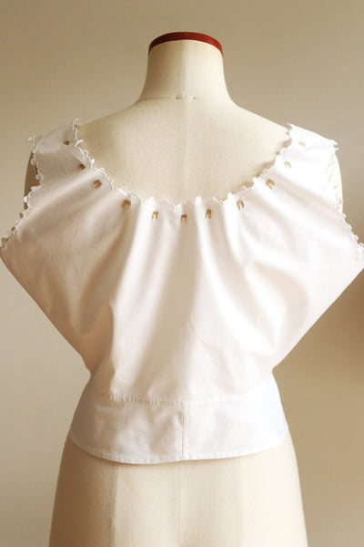 1910s Scalloped Embroidered Hand Sewn Corset Cover