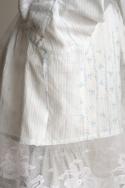 Romantic Blue Floral Bed Jacket – Handcrafted