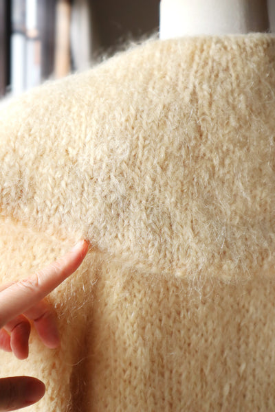 1960s Cream Mohair Coat with Cape Collar