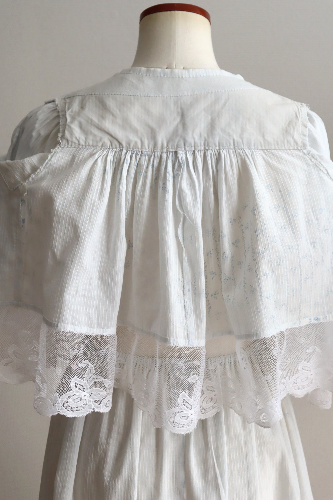 Romantic Blue Floral Bed Jacket – Handcrafted