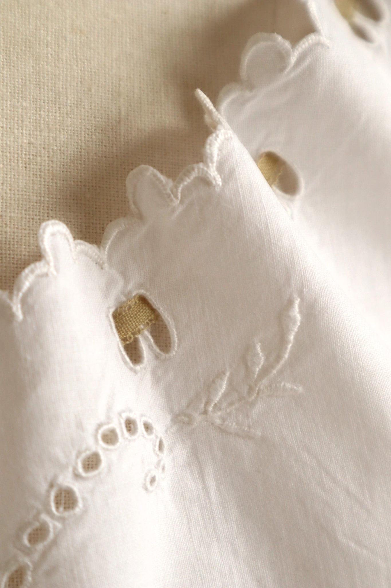 1910s Scalloped Embroidered Hand Sewn Corset Cover