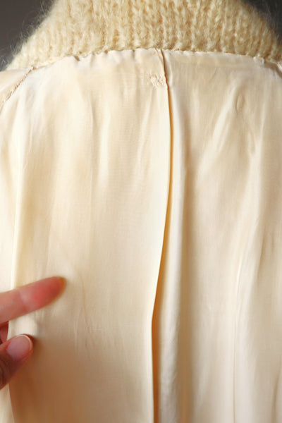 1960s Cream Mohair Coat with Cape Collar