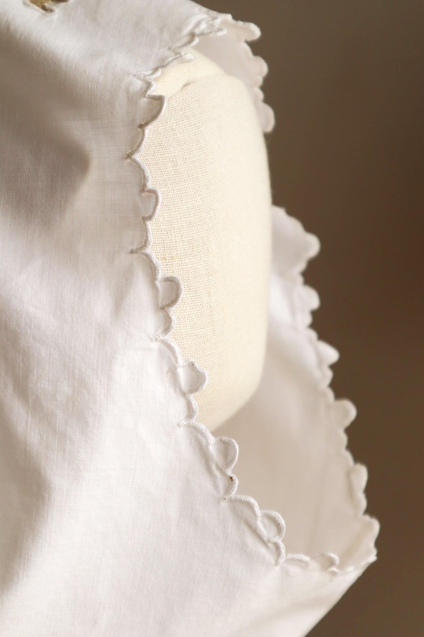 1910s Scalloped Embroidered Hand Sewn Corset Cover