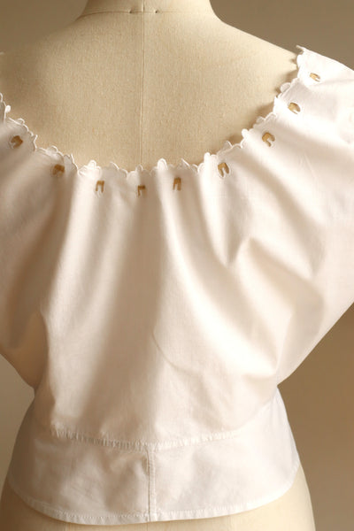 1910s Scalloped Embroidered Hand Sewn Corset Cover