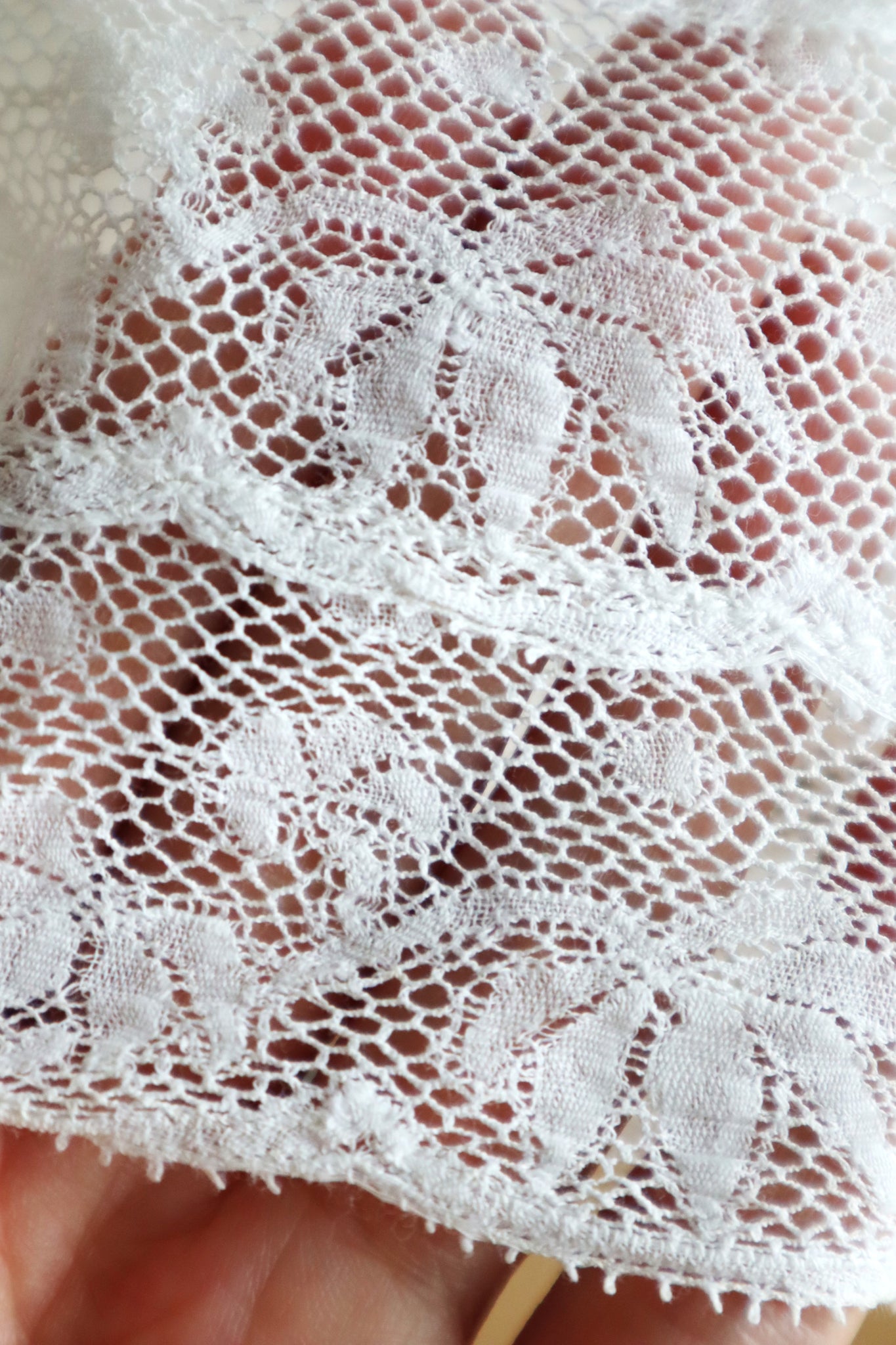 1910s Round Grain Embroidery Floral Lace Skirt
