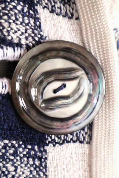 1950s–60s Navy and White Woven Check Coat