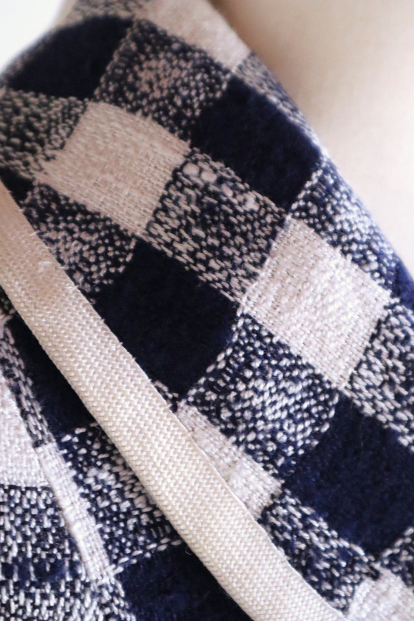 1950s–60s Navy and White Woven Check Coat