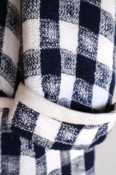 1950s–60s Navy and White Woven Check Coat