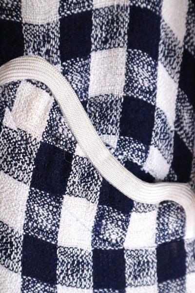 1950s–60s Navy and White Woven Check Coat
