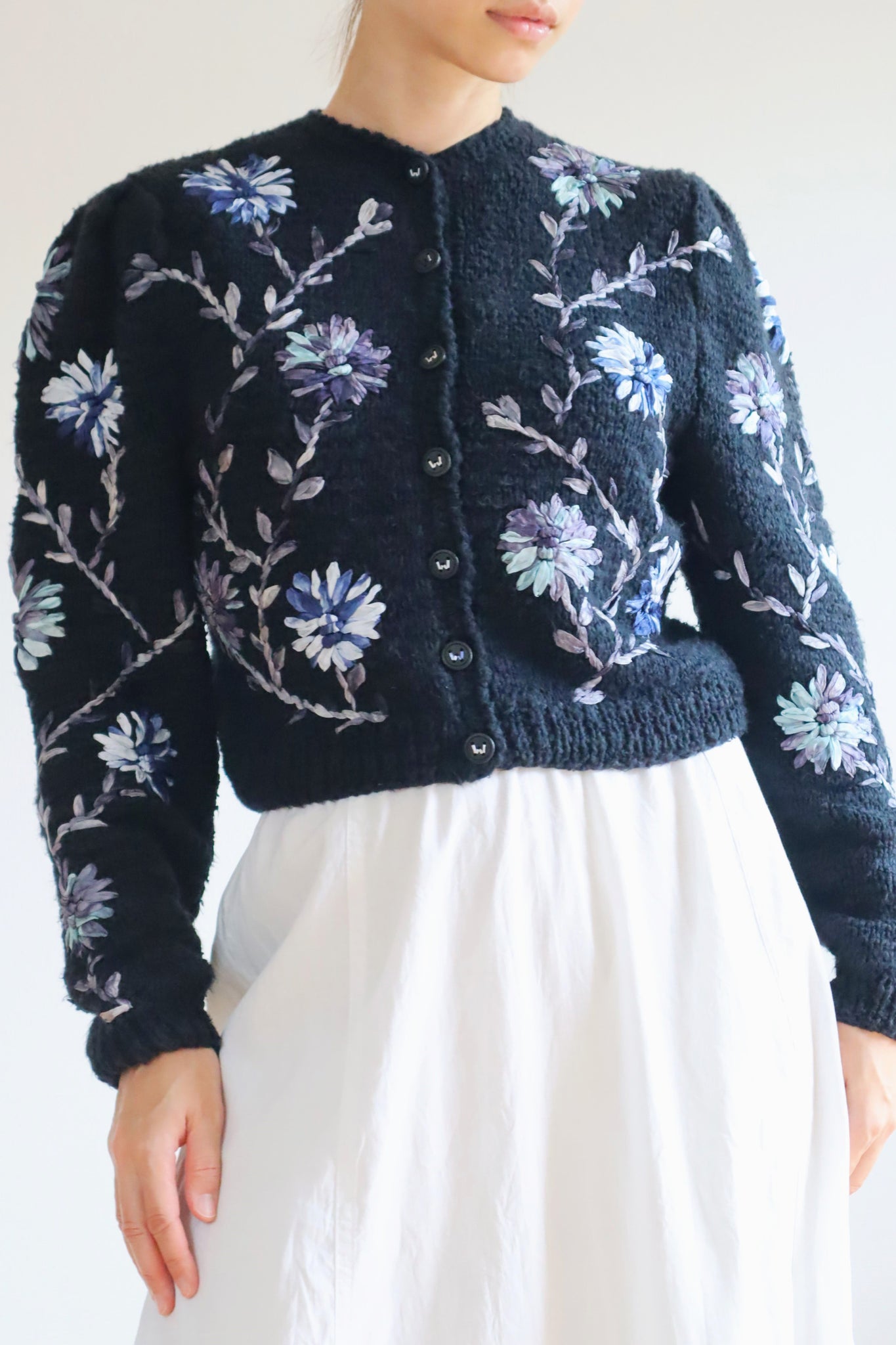 80s Wolkenstricker Navy Cotton Cardigan – makky