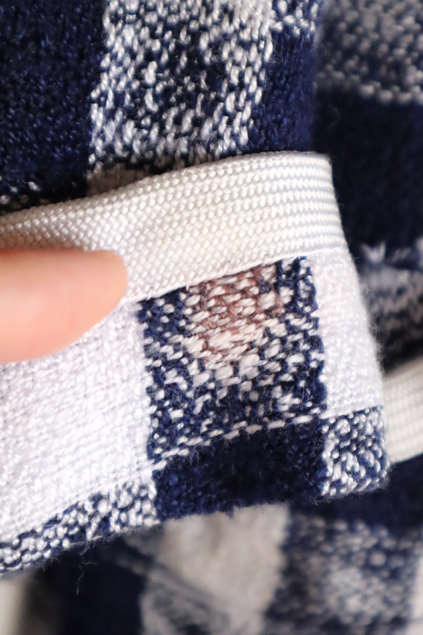 1950s–60s Navy and White Woven Check Coat