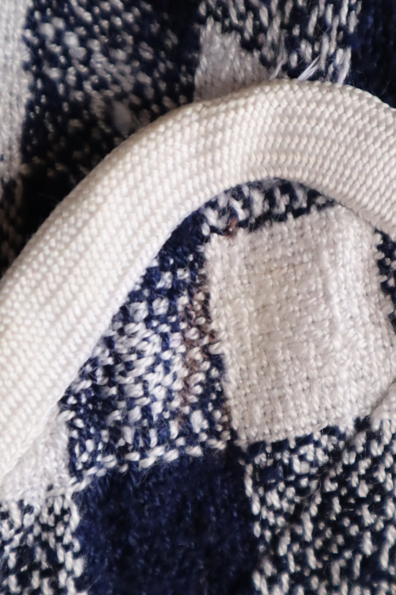 1950s–60s Navy and White Woven Check Coat