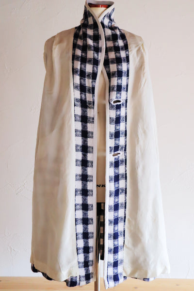 1950s–60s Navy and White Woven Check Coat