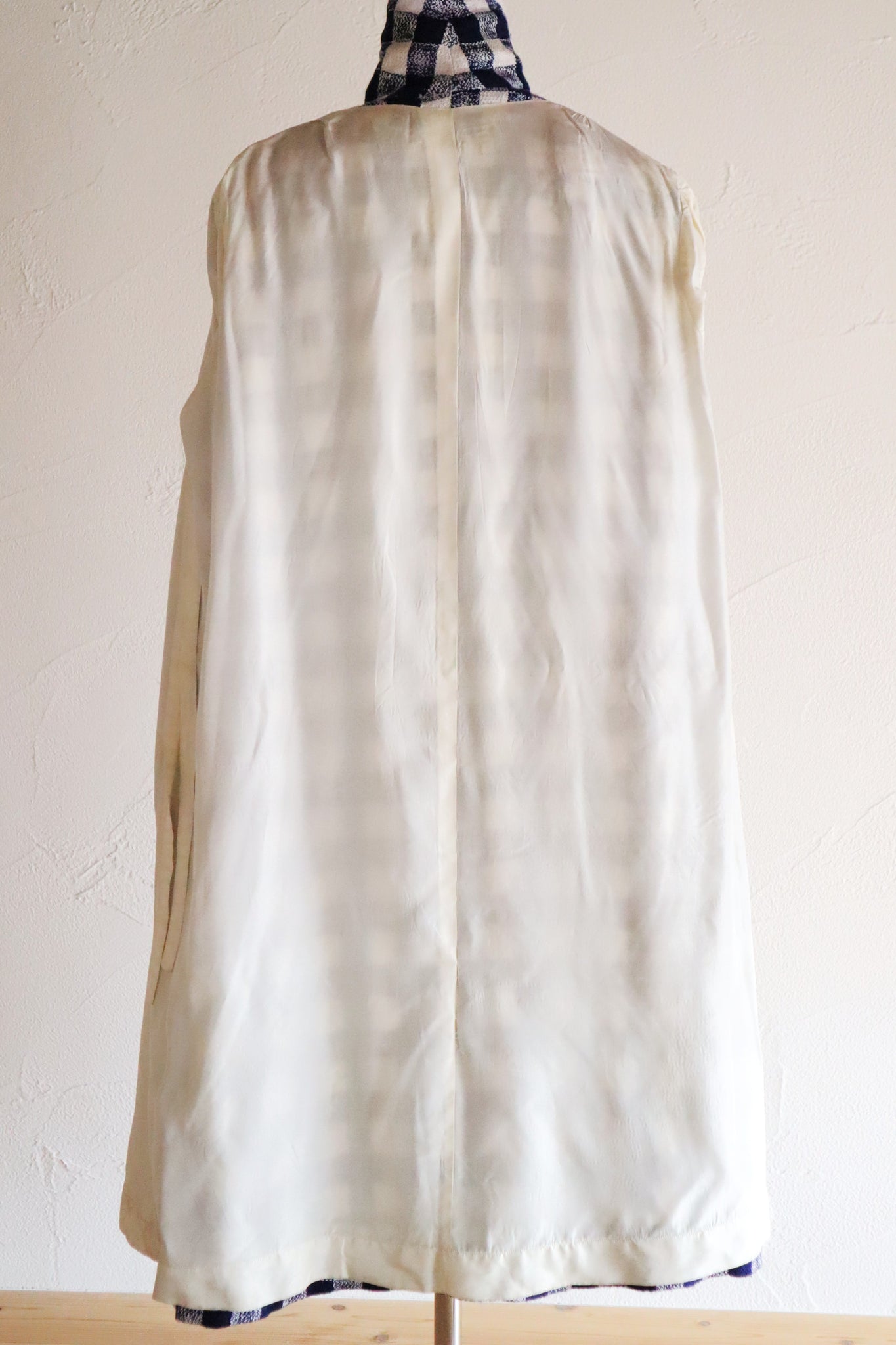 1950s–60s Navy and White Woven Check Coat