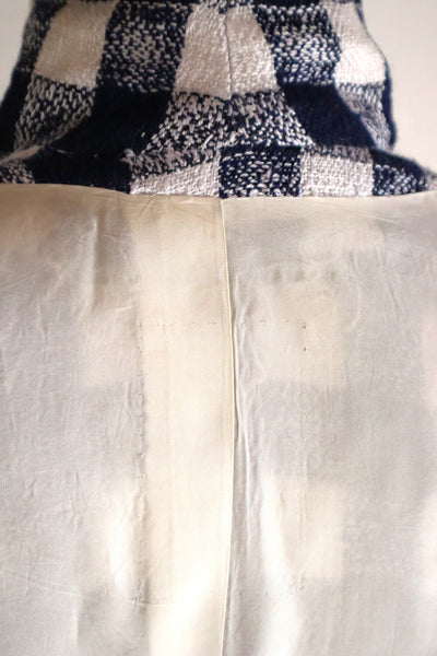1950s–60s Navy and White Woven Check Coat