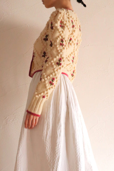 70s Pink Floral Austrian Cardigan