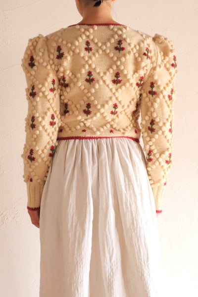 70s Pink Floral Austrian Cardigan