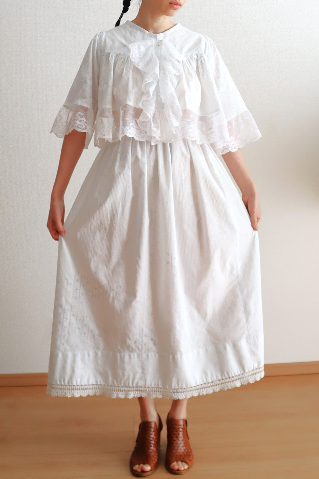 Romantic Blue Floral Skirt – Handcrafted