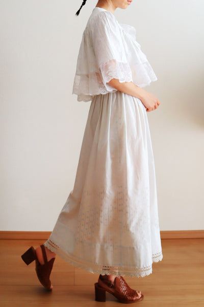 Romantic Blue Floral Skirt – Handcrafted