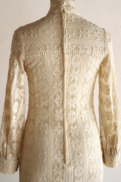 1970s Union Made Allover Lace Dress