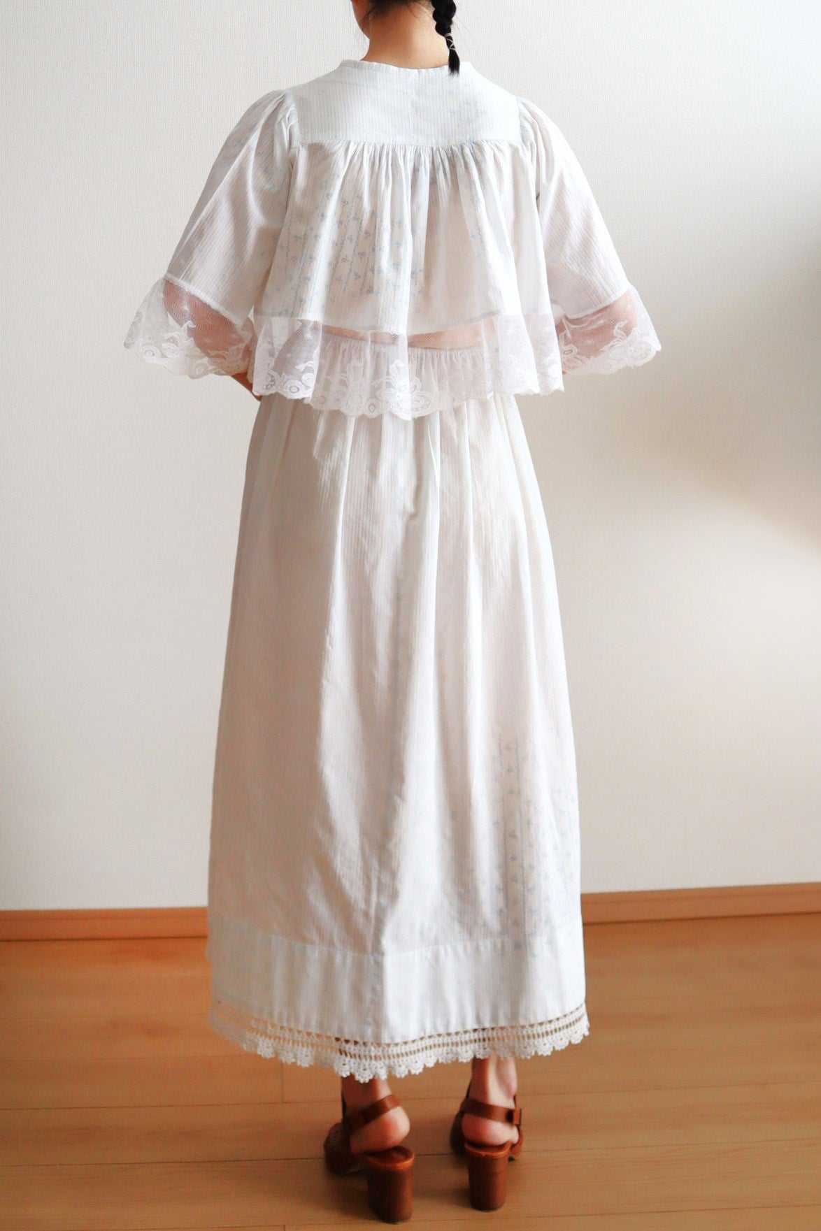 Romantic Blue Floral Skirt – Handcrafted