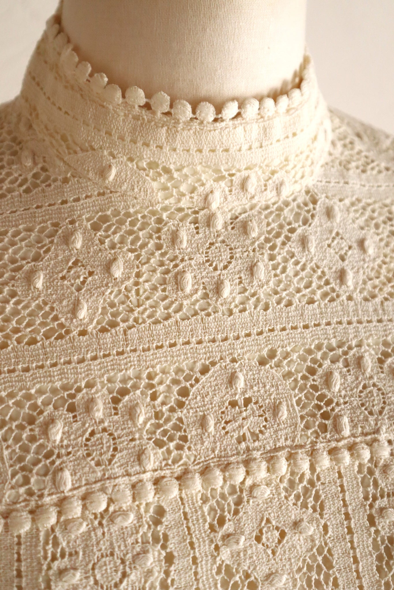 1970s Union Made Allover Lace Dress