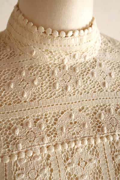1970s Union Made Allover Lace Dress