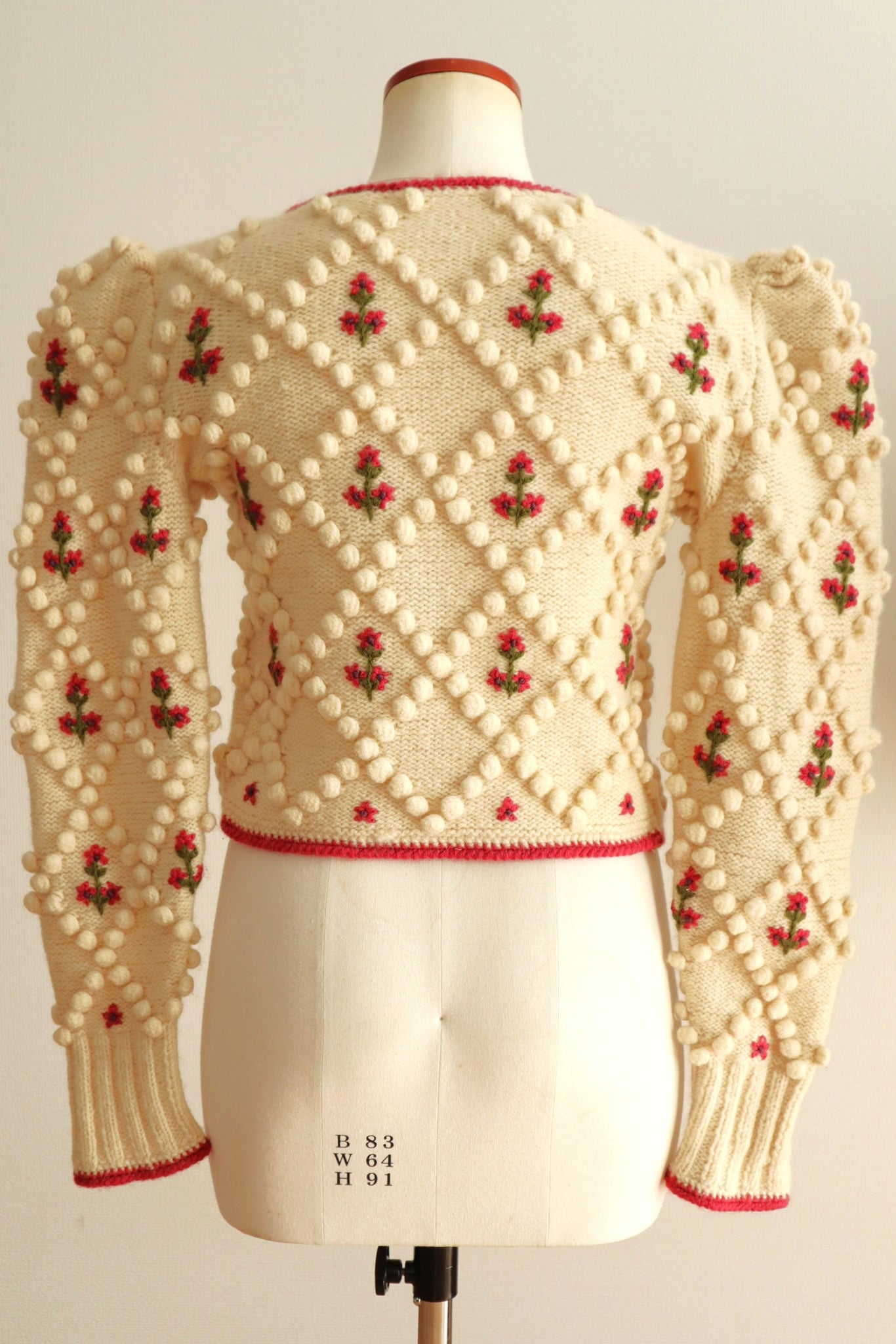 70s Pink Floral Austrian Cardigan