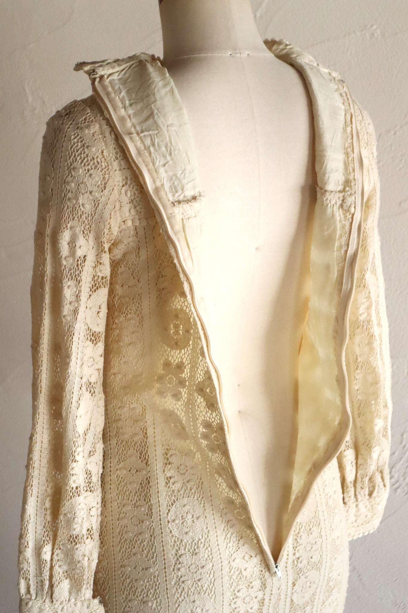 1970s Union Made Allover Lace Dress