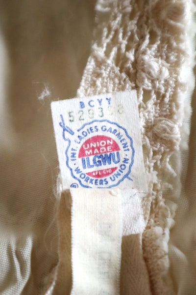 1970s Union Made Allover Lace Dress