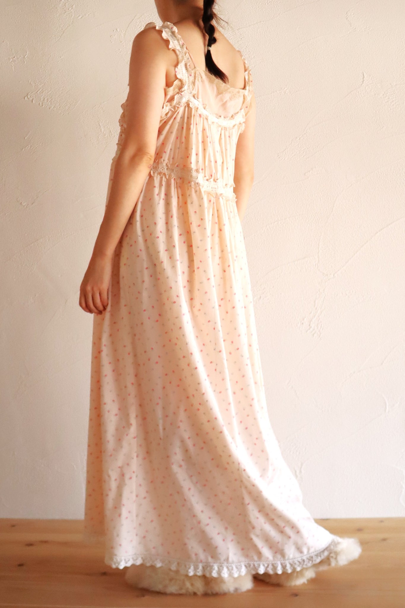 1920s Floral Cotton Monogram Nightdress