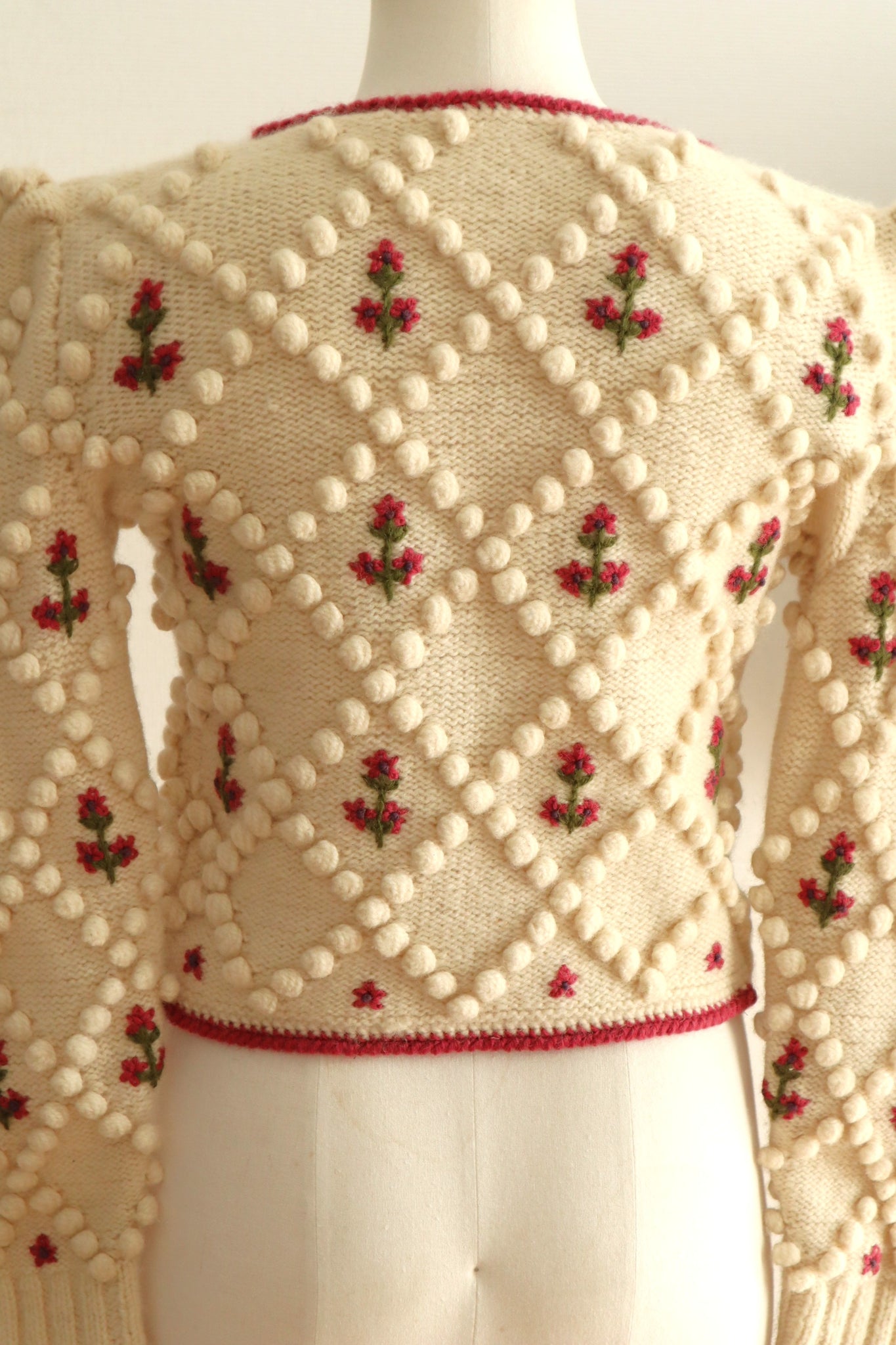 70s Pink Floral Austrian Cardigan