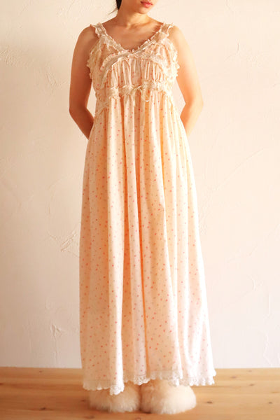1920s Floral Cotton Monogram Nightdress