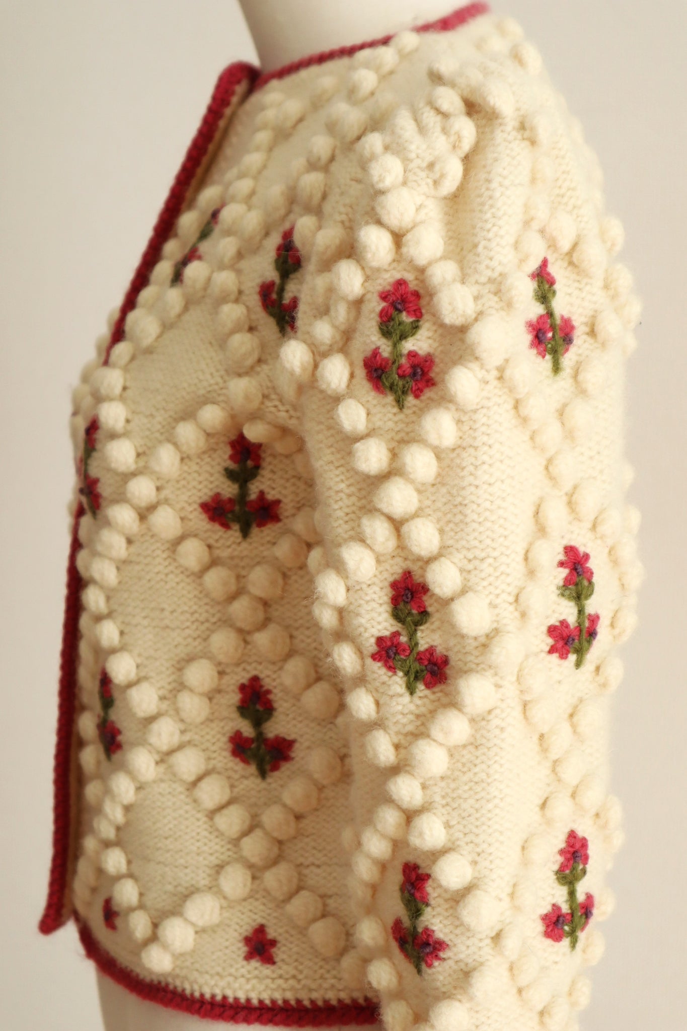 70s Pink Floral Austrian Cardigan