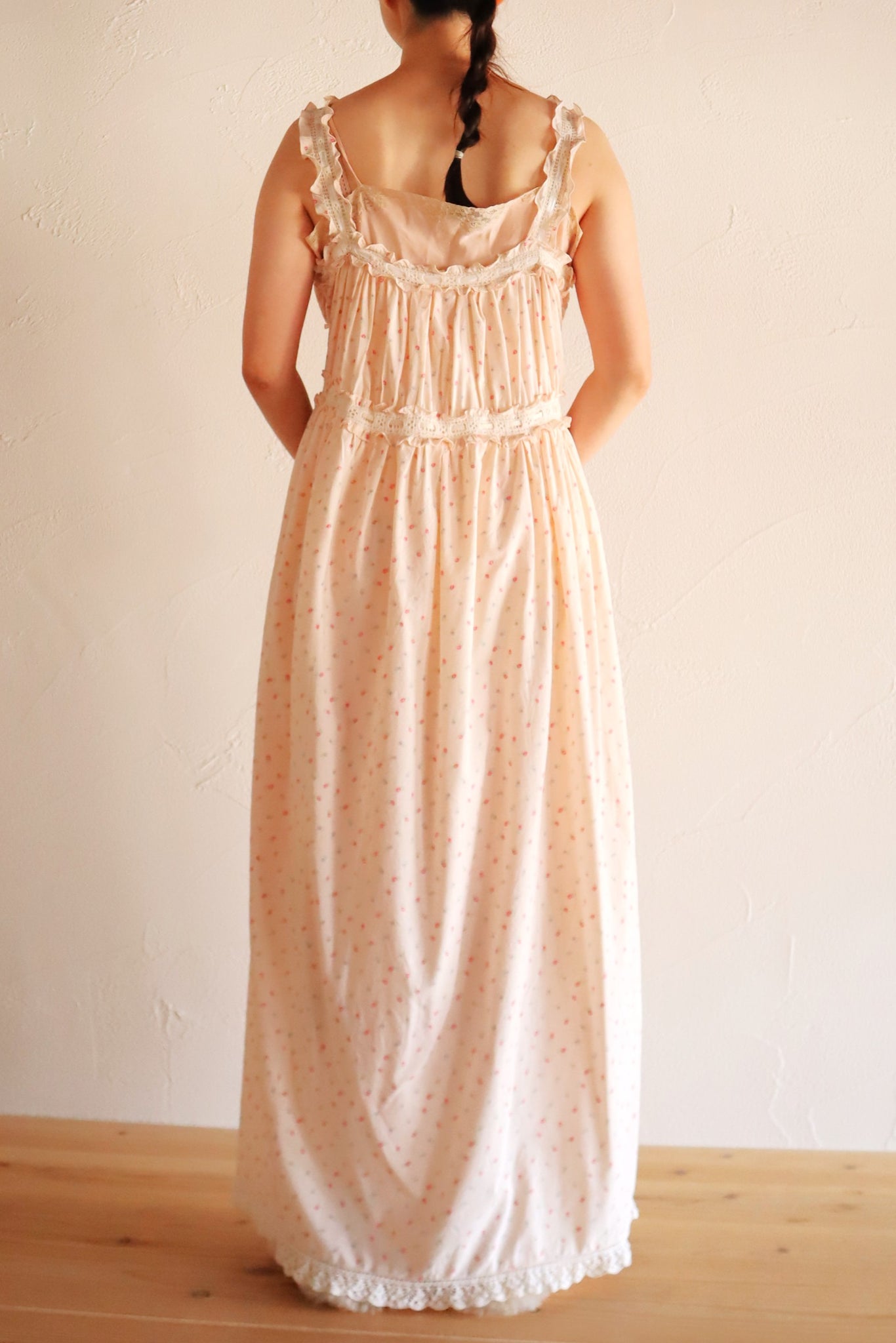 1920s Floral Cotton Monogram Nightdress