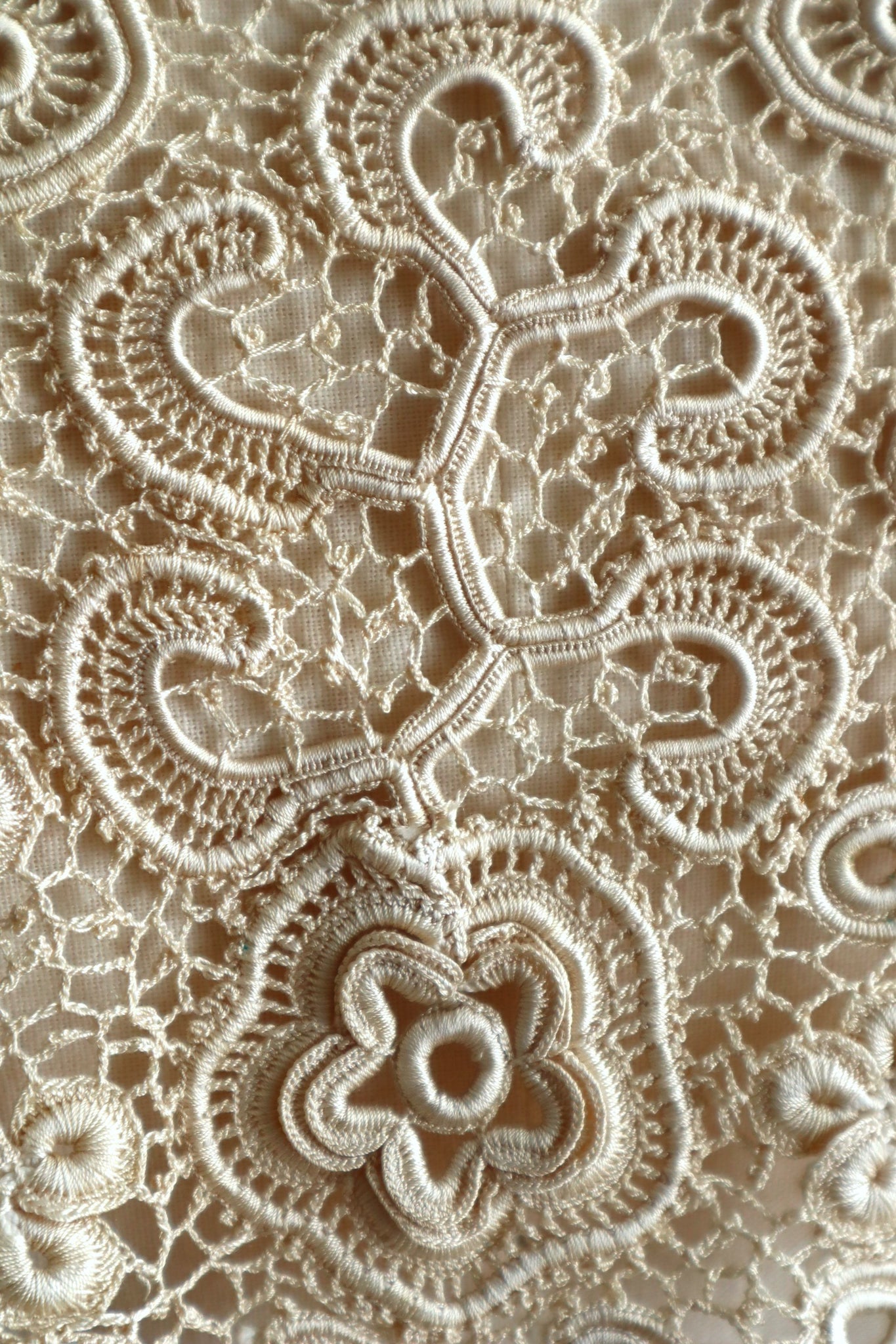 1930s Irish Crochet Style Floral Lace Sailor Collar