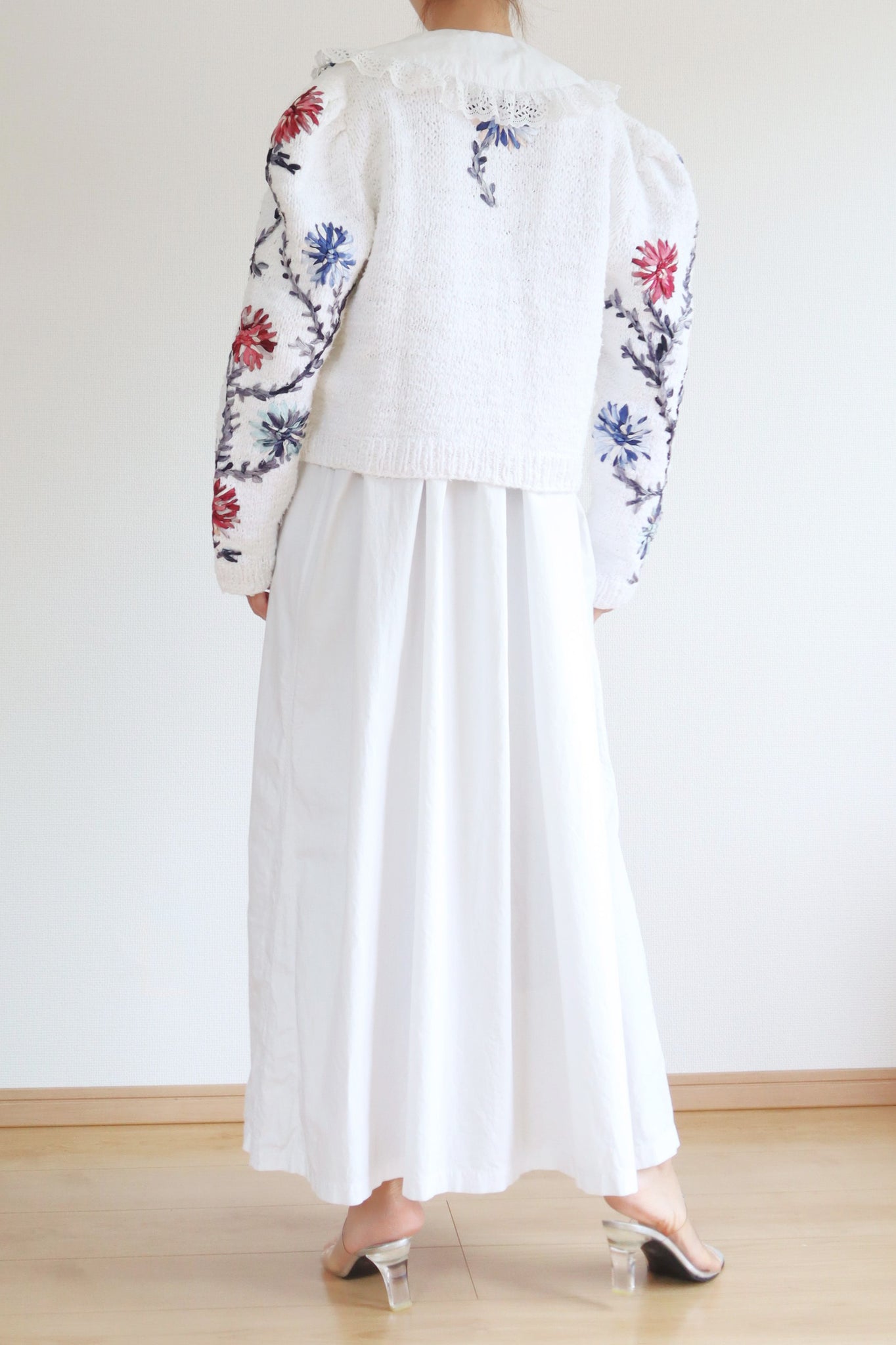 80s Wolkenstricker White Cotton Cardigan