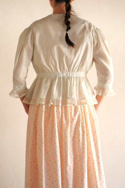 1910s Cotton Striped Lace Blouse