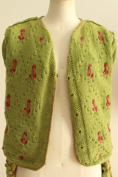 70s Green Austrian Cardigan