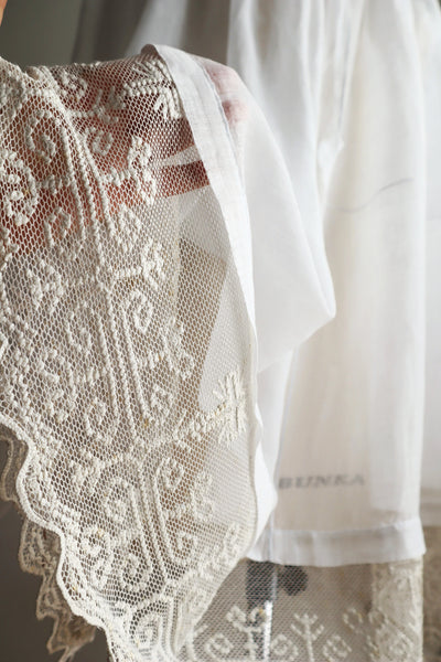 1900s Cross Lace Church Smock