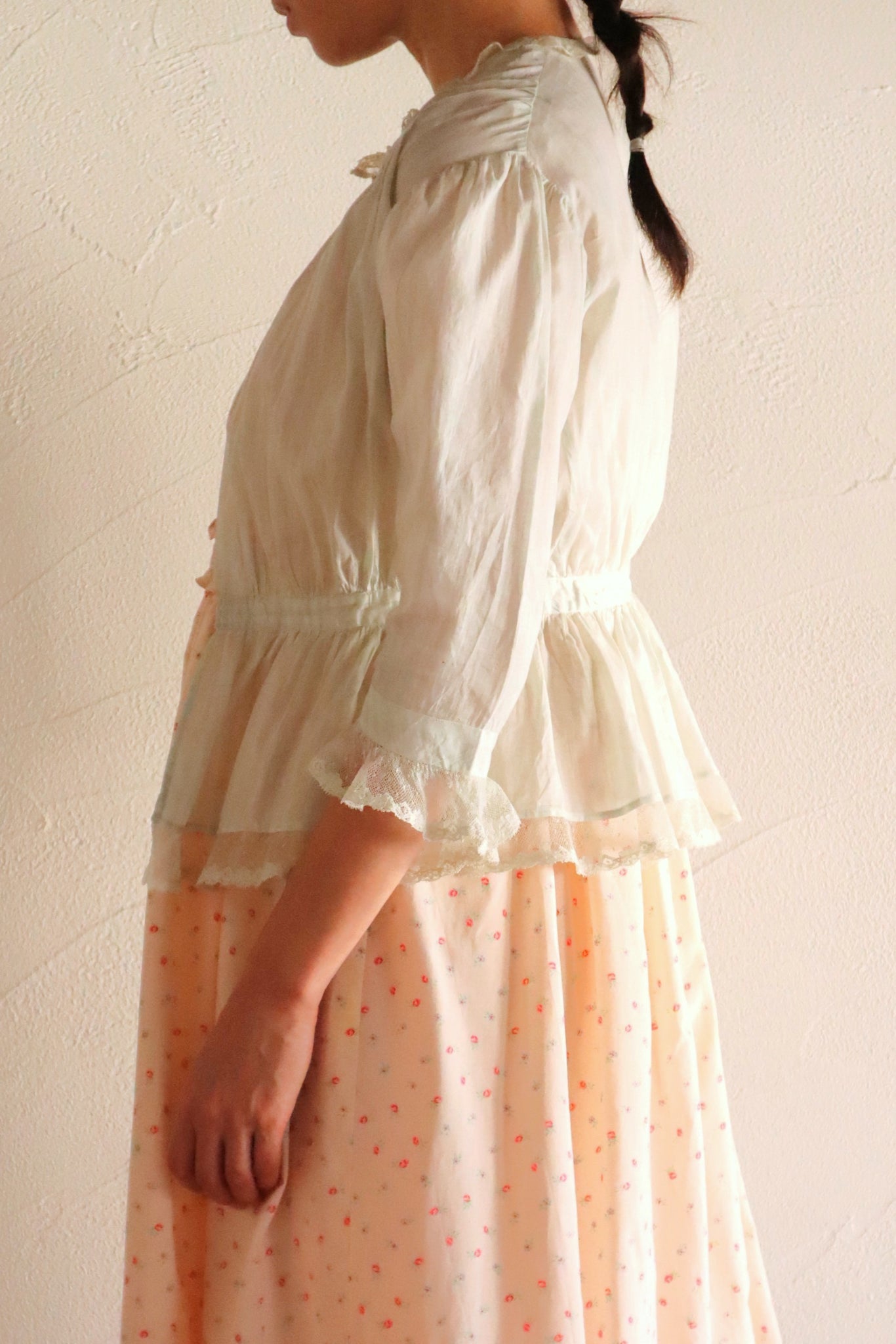 1910s Cotton Striped Lace Blouse